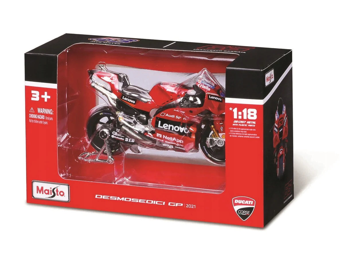 Maisto Motorcycles 1/18 Moto GP 2021 Ducati Lenovo Team Racing