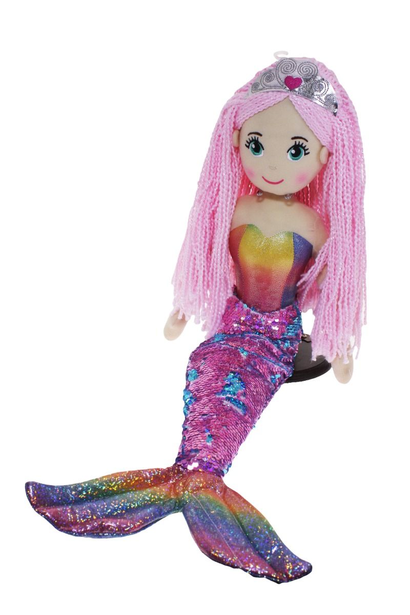 Sequin Mermaid 70cm Pale Pink and Blue Sequin Tail ANA