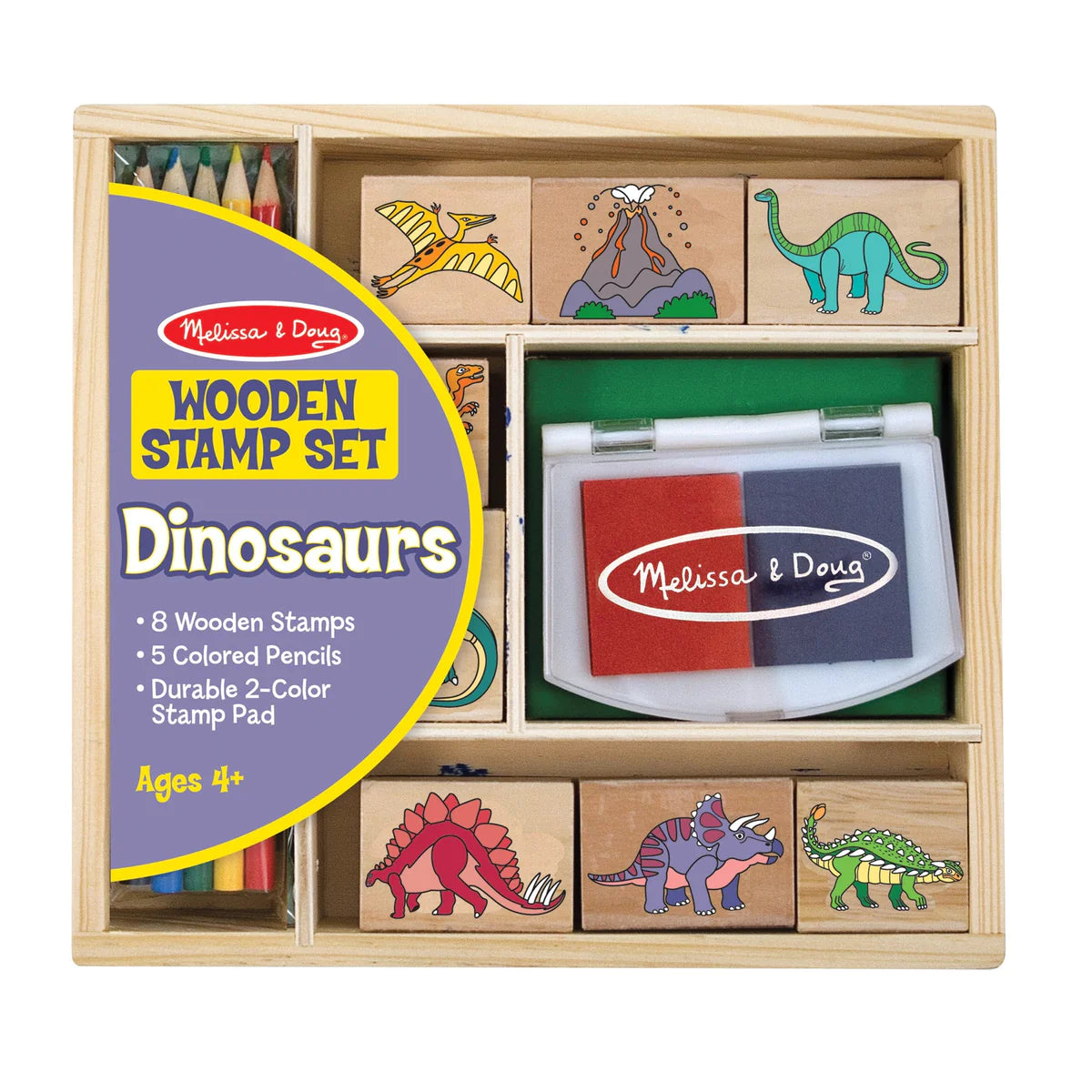 M&D 1633 Wooden Dinosaur Stamp Set