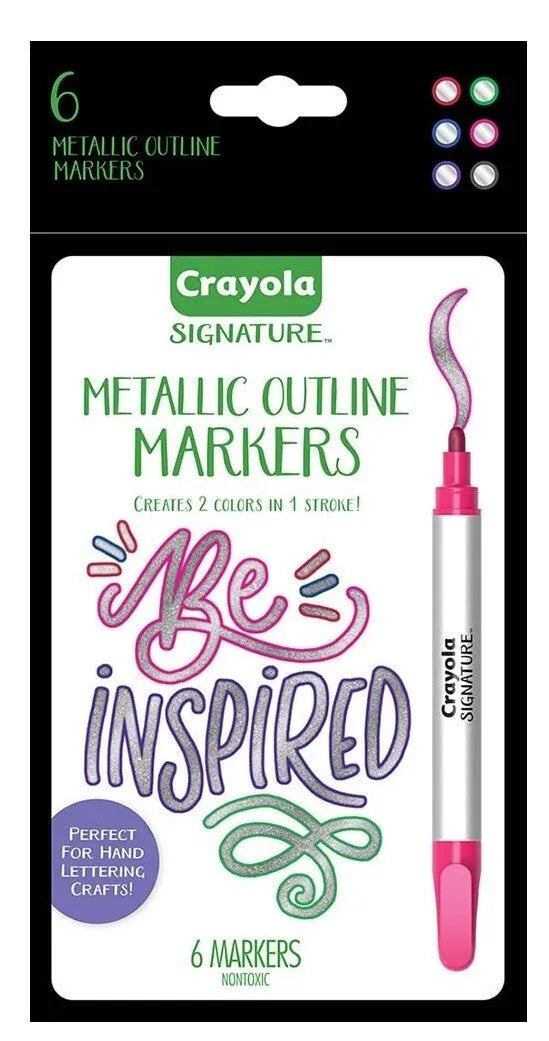 Crayola Signature Metallic Outline Markers 6 Pack