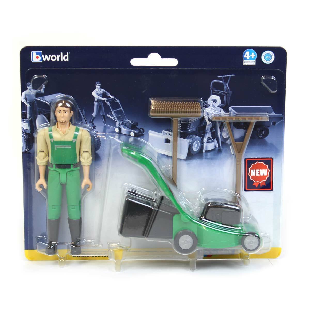 Bruder 62103 Gardener with Lawn Mower and Accessories
