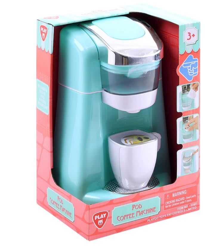 PLAYGO TOYS ENT. LTD.  My Coffee Pod machine Blue (includes 2 x AAA demo batteries)