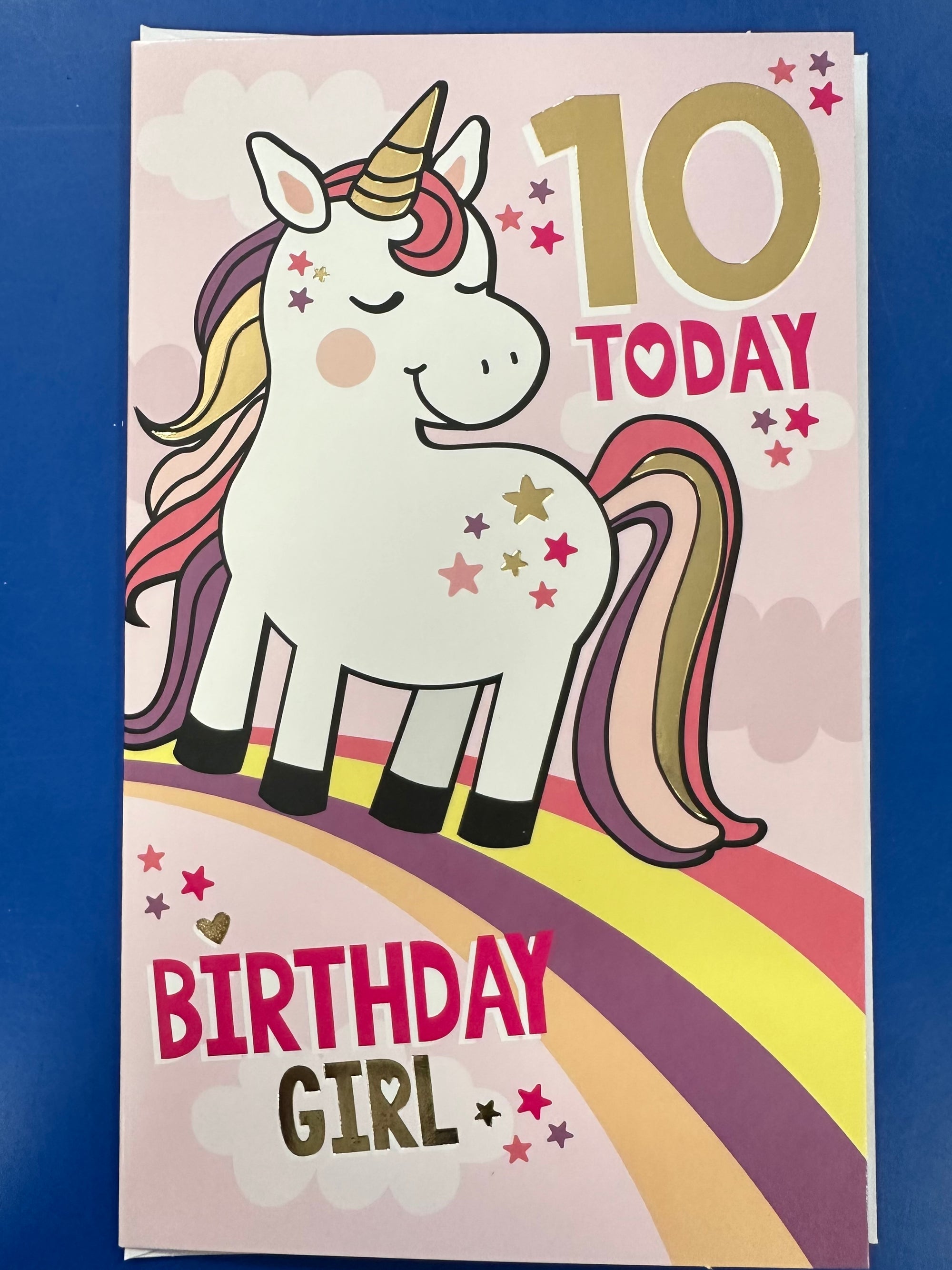 Birthday Card Girl Age 10 Unicorn