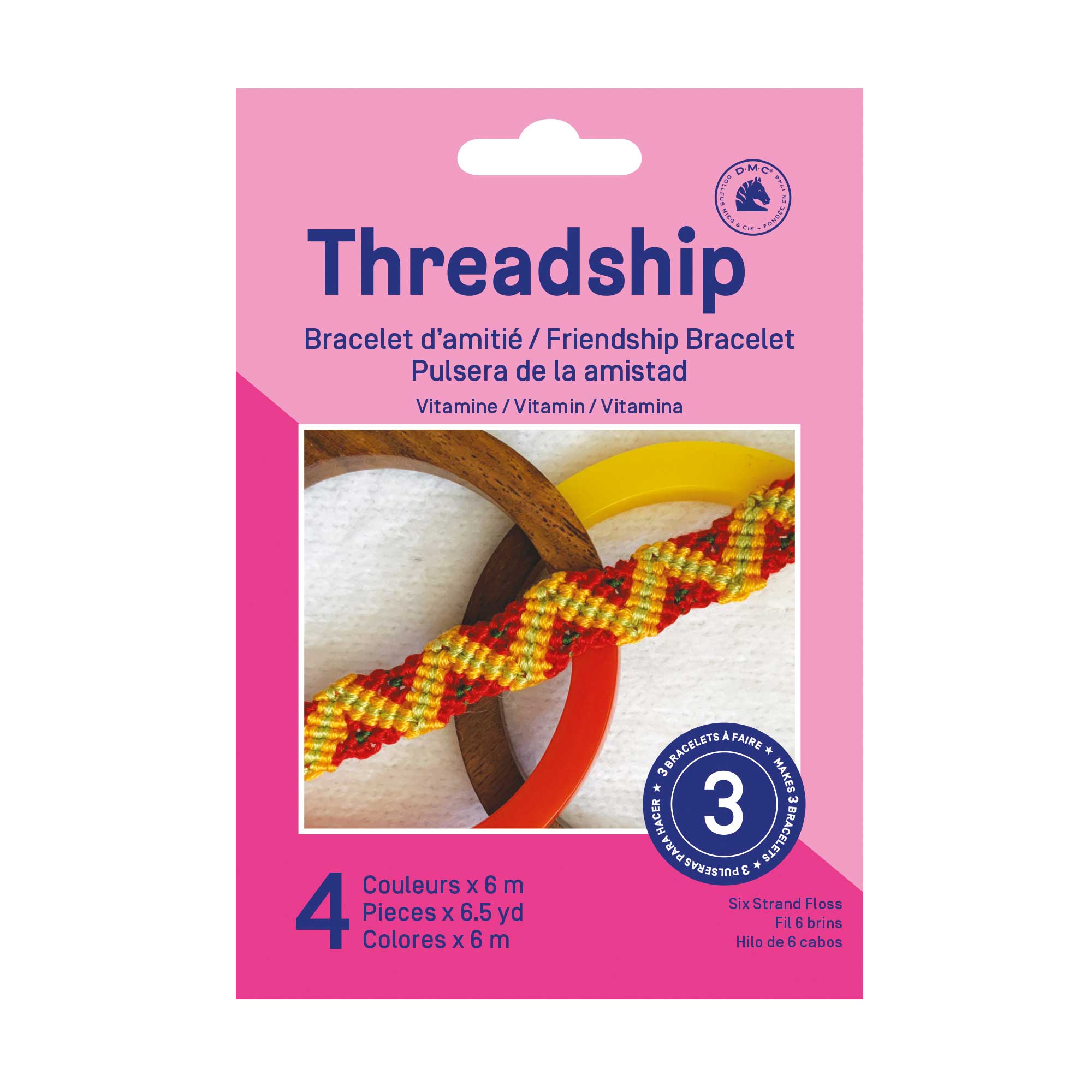 Threadship Friendship 3 Bracelet Starter Kit Vitamin 4 Colours