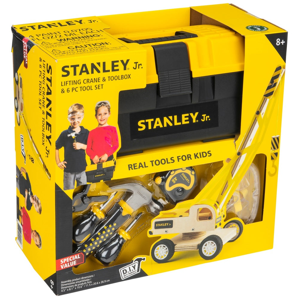 Stanley Jr Tool Box and 6 Tools Set - Lifting Crane Set
