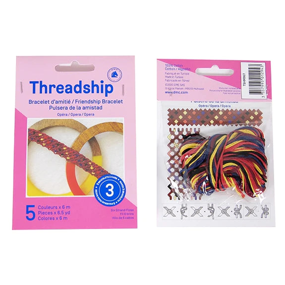 Threadship Friendship 3 Bracelet Starter Kit Opera 5 Colours