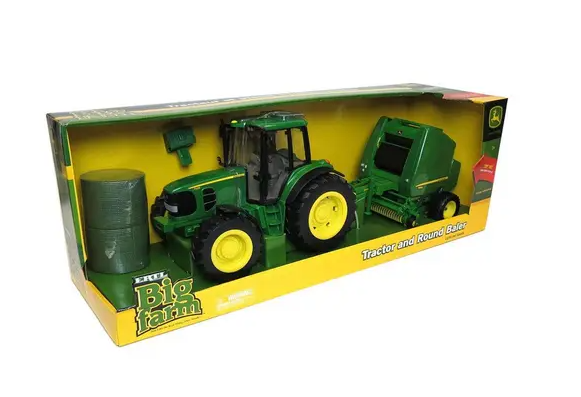 Big Farm John Deere 7330 Tractor With Baler