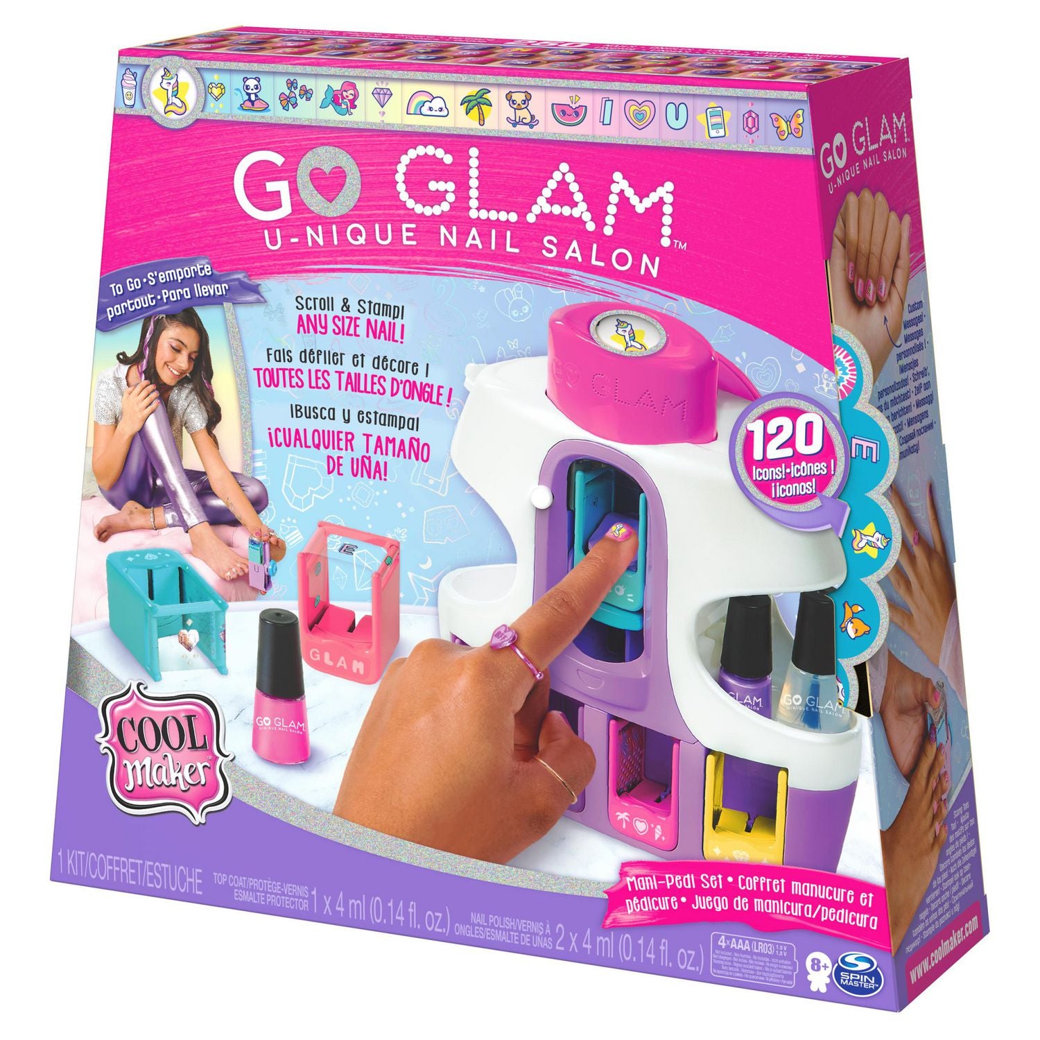 Cool Maker Go Glam U-Nique Nail Salon Req 4 AAA Batteries