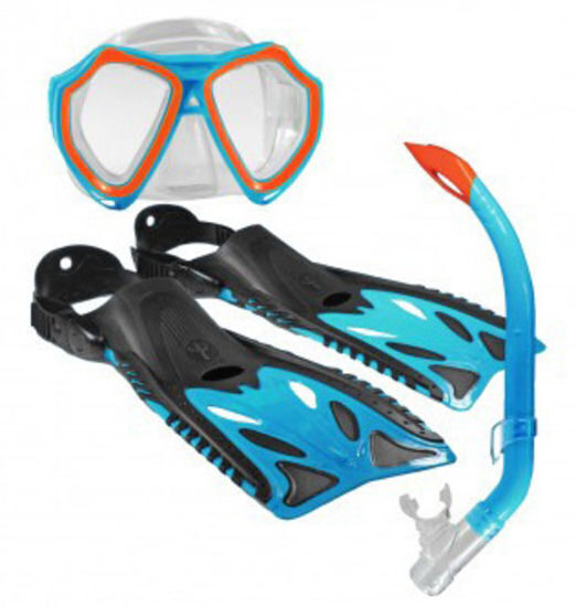 Nipper Junior Pro Series Snorkel, mask, flippers set Blue