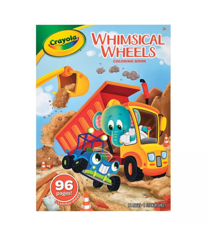 Crayola Whimsical Wheels Colouring Book 96 Pages