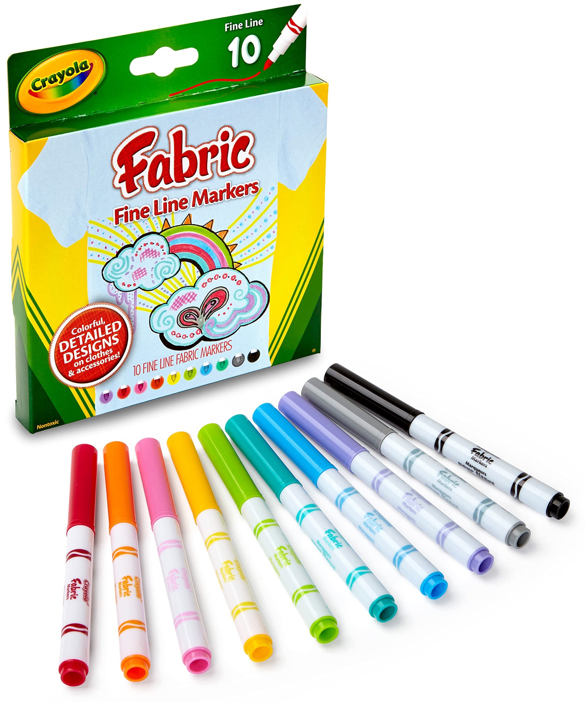 Crayola 10ct Fabric Markers Fine Line
