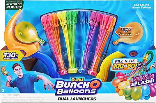 Zuru Bunch O Balloons Neon Splash Dual Launcher 130+ Balloons