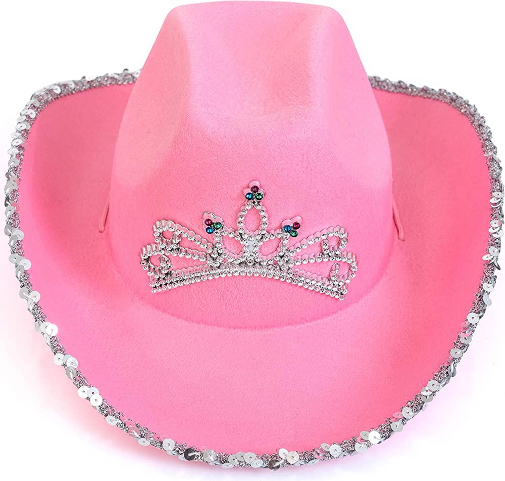 Princess Pink Cowboy Hat with Tiara