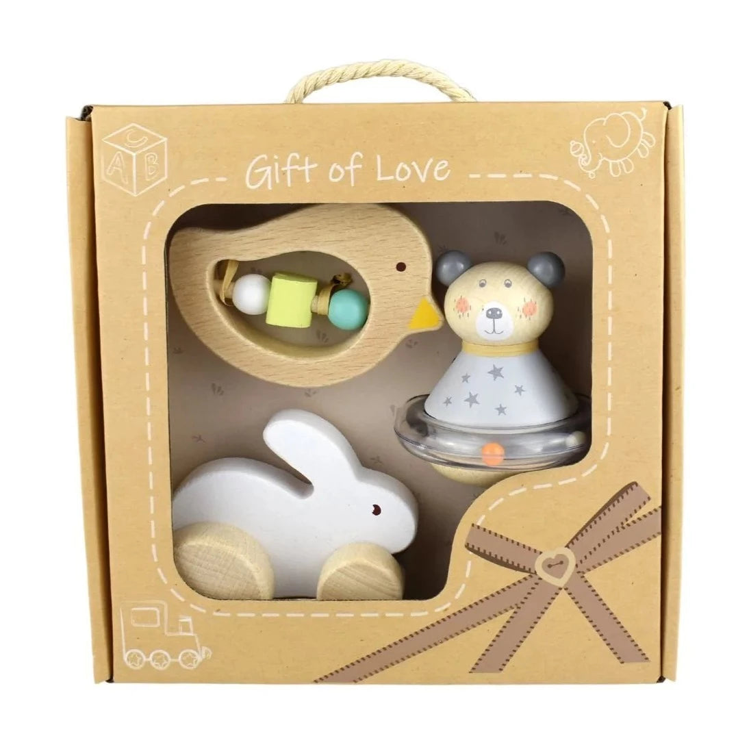 Kaper Kids Calm and Breezy Baby Gift Set Bunny Bird Bear 3pcs