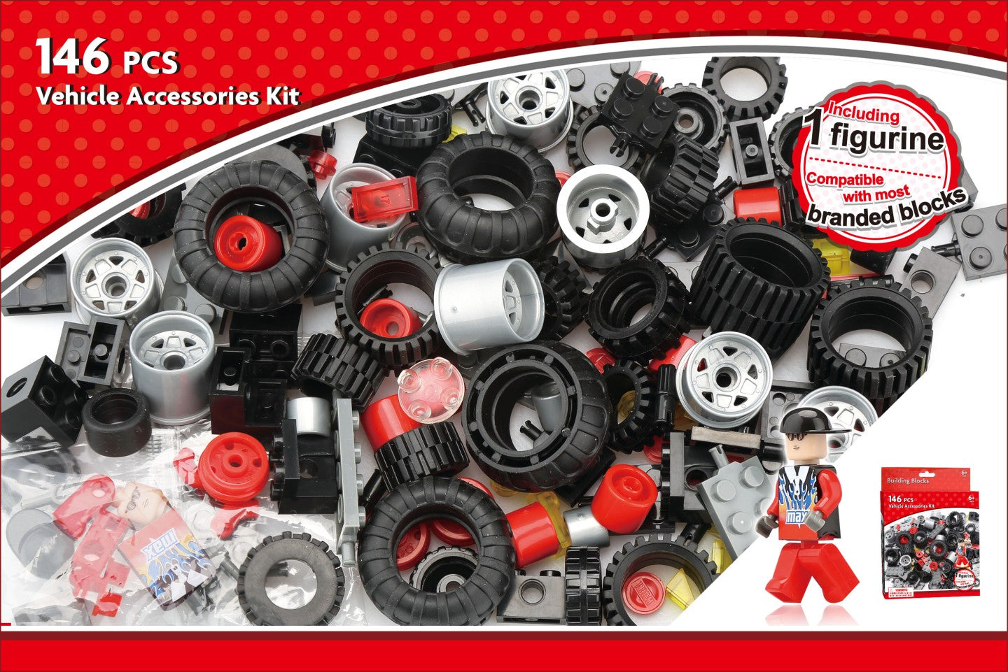 146pc Vehicle Accessories Kit including 1 Figurine
