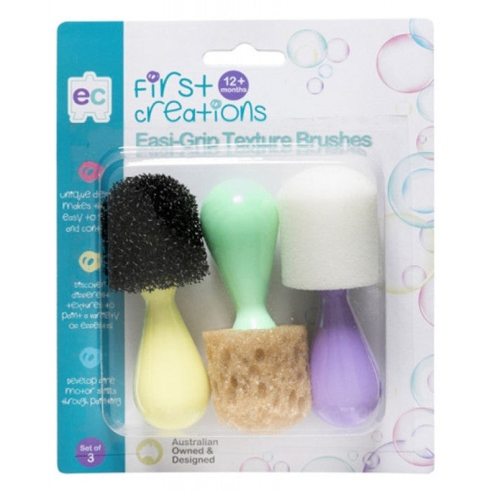 First Creations Easi-Grip Texture Brushes Set of 3