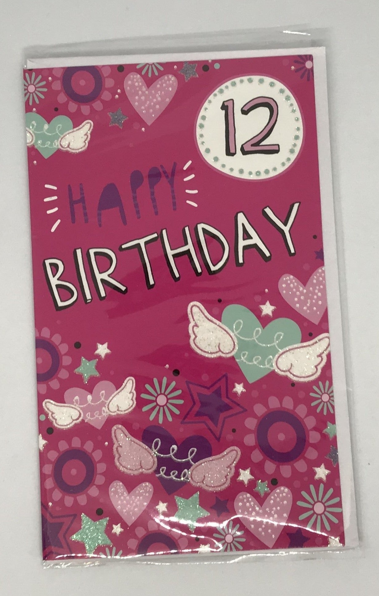 Birthday Card Age 12 Girl Hearts