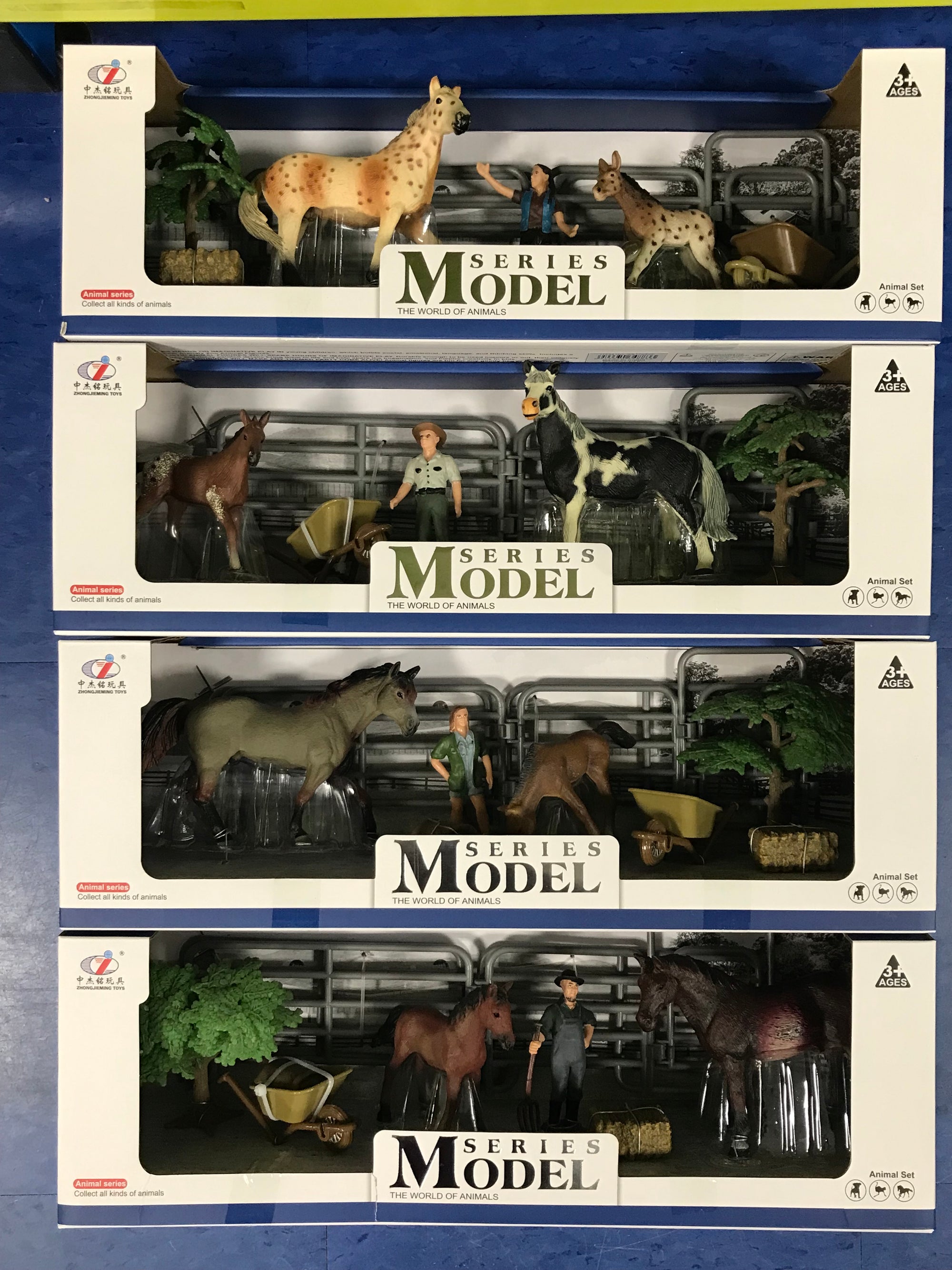 Model Series Farm Animals - Horse & Foal with Figure & Accessories Assorted