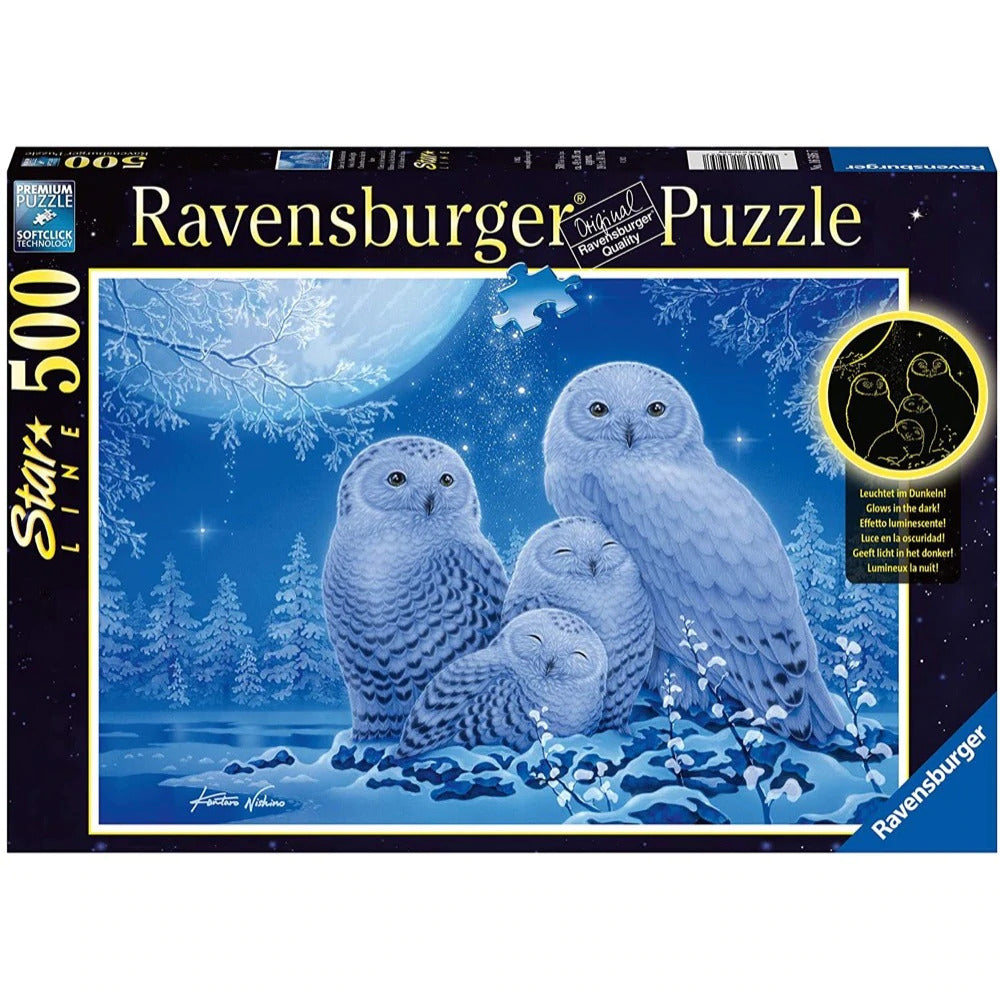 RB16595 Owls in the Moonlight Starline Glow in the Dark 500pc Puzzle