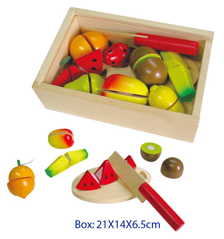 Wooden Cutting Fruit Crate With Knife