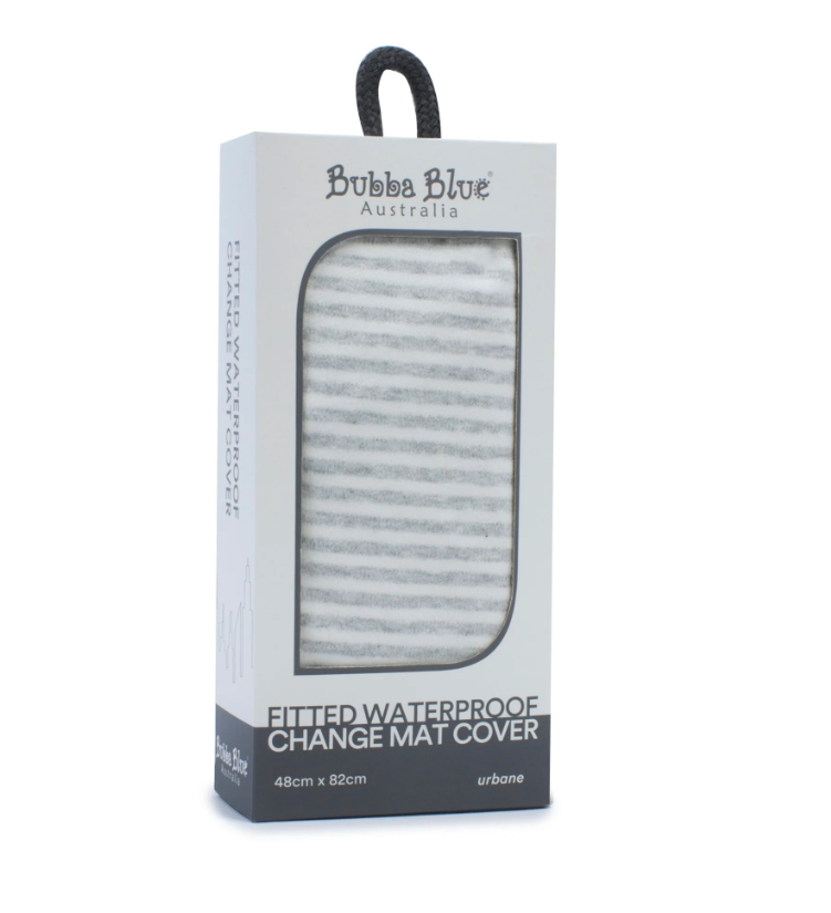 Bubba Blue Urbane Waterproof Change Mat Cover Grey Stripe