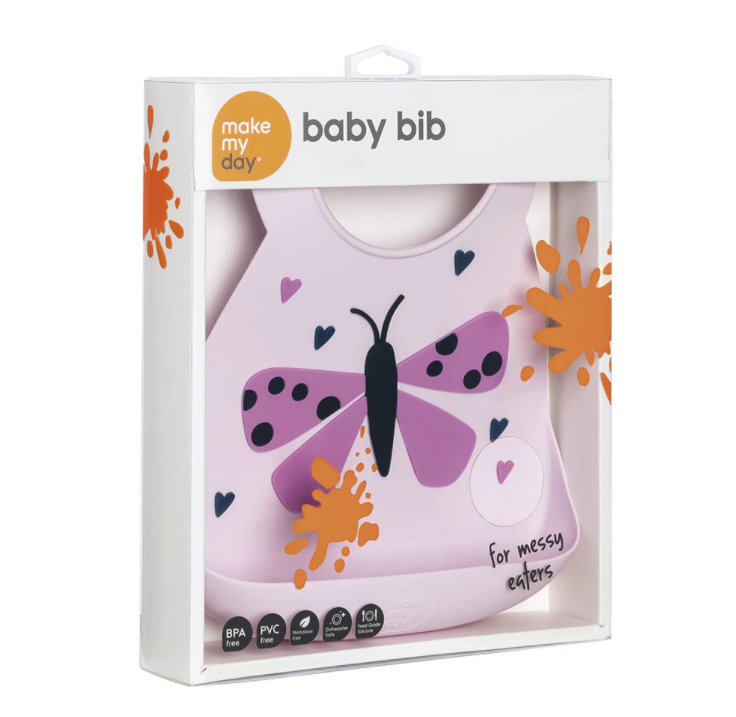 Make My Day Baby Bib - Hearts in a Flutter