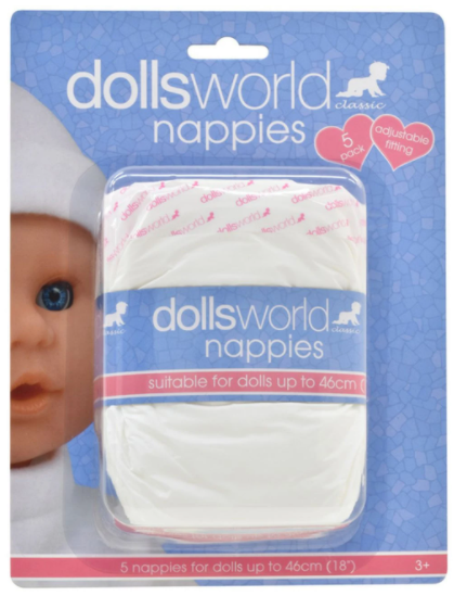 Dolls World Nappies 5pk
