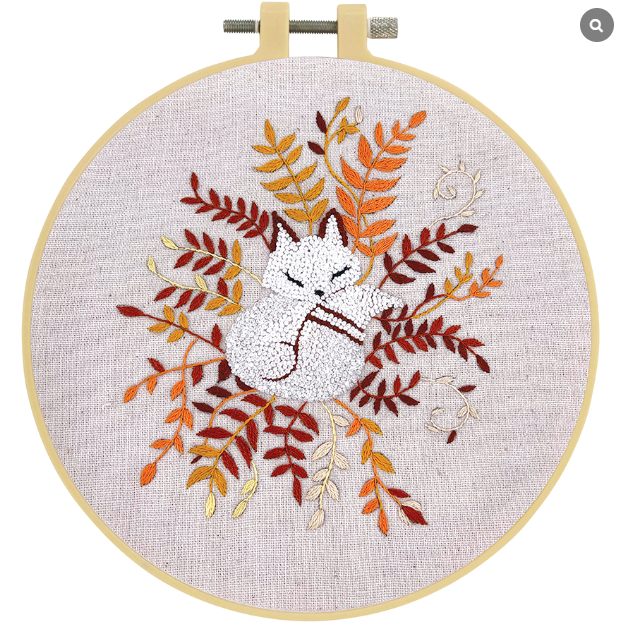 Make It Embroidery Kit Flower Fox 15cm