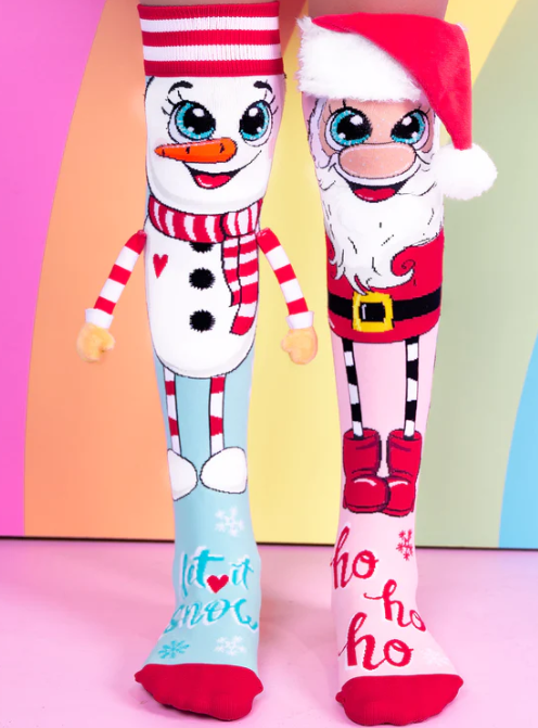 Mad Mia Socks Christmas Santa and Snowman Toddler Size